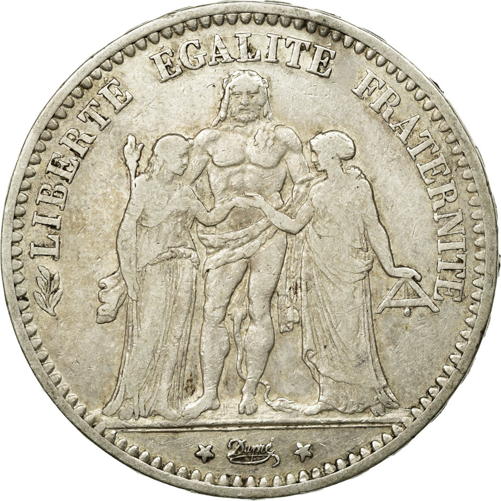 Coin, France, Hercule, 5 Francs, 1874, Bordeaux, , Silver, KM:820.2