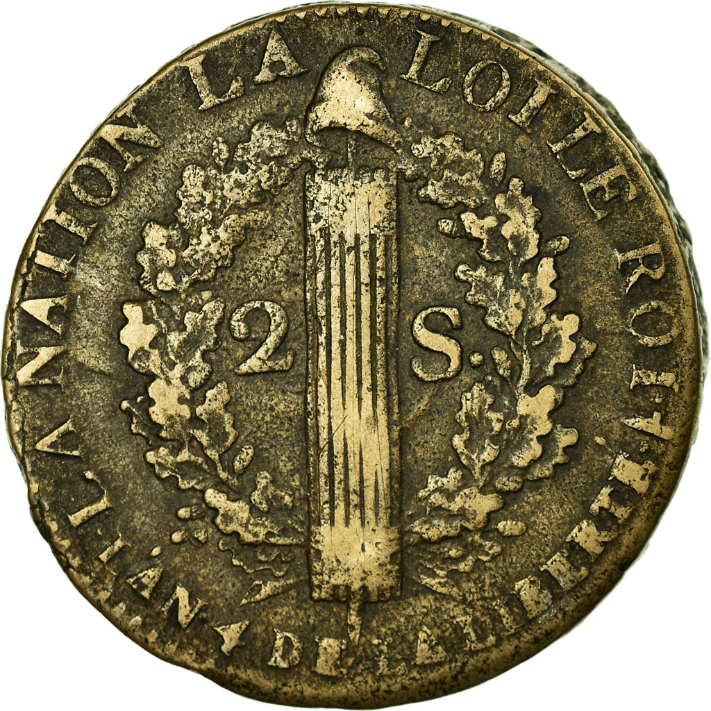 Coin, France, 2 sols françois, 2 Sols, 1792, Lille, , Bronze