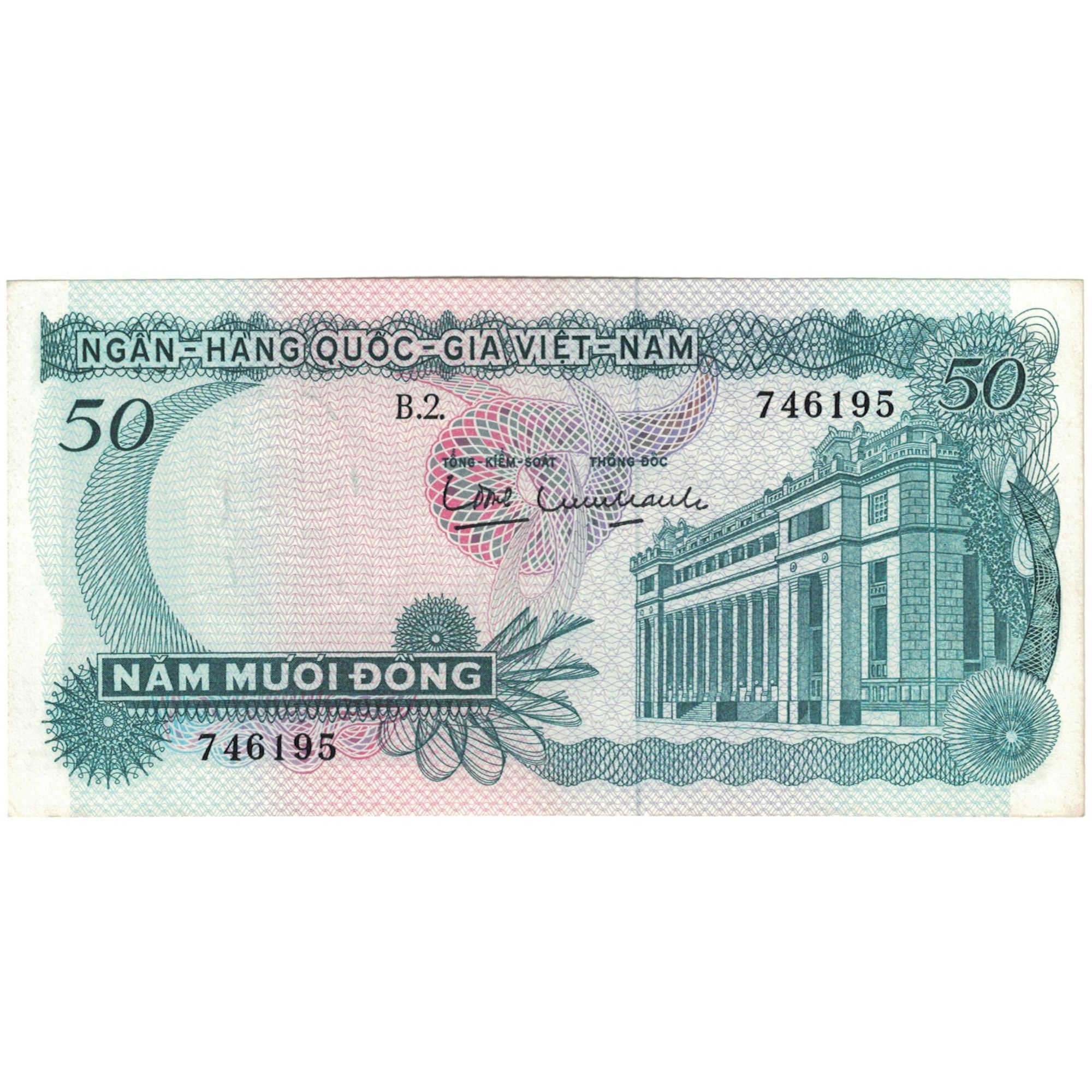 Billete, 50 D<ox>ng, Vietnam del Sur, KM:25a, UNC
