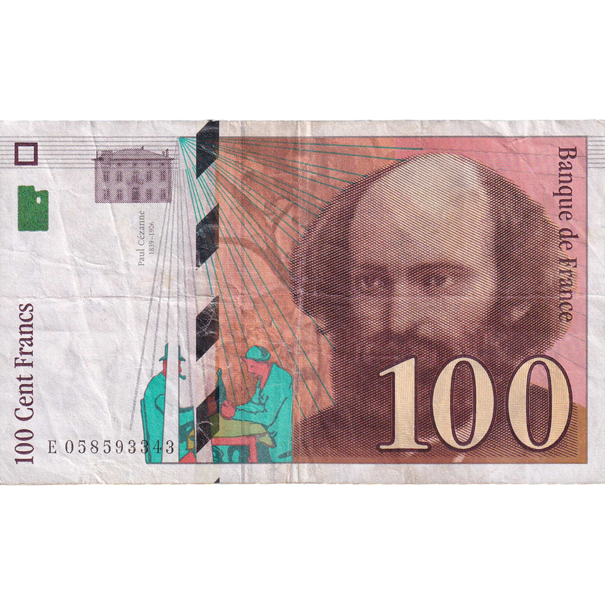 France, 100 Francs, Cézanne, 1998, VF(30-35), Fayette:74.2, KM:158a