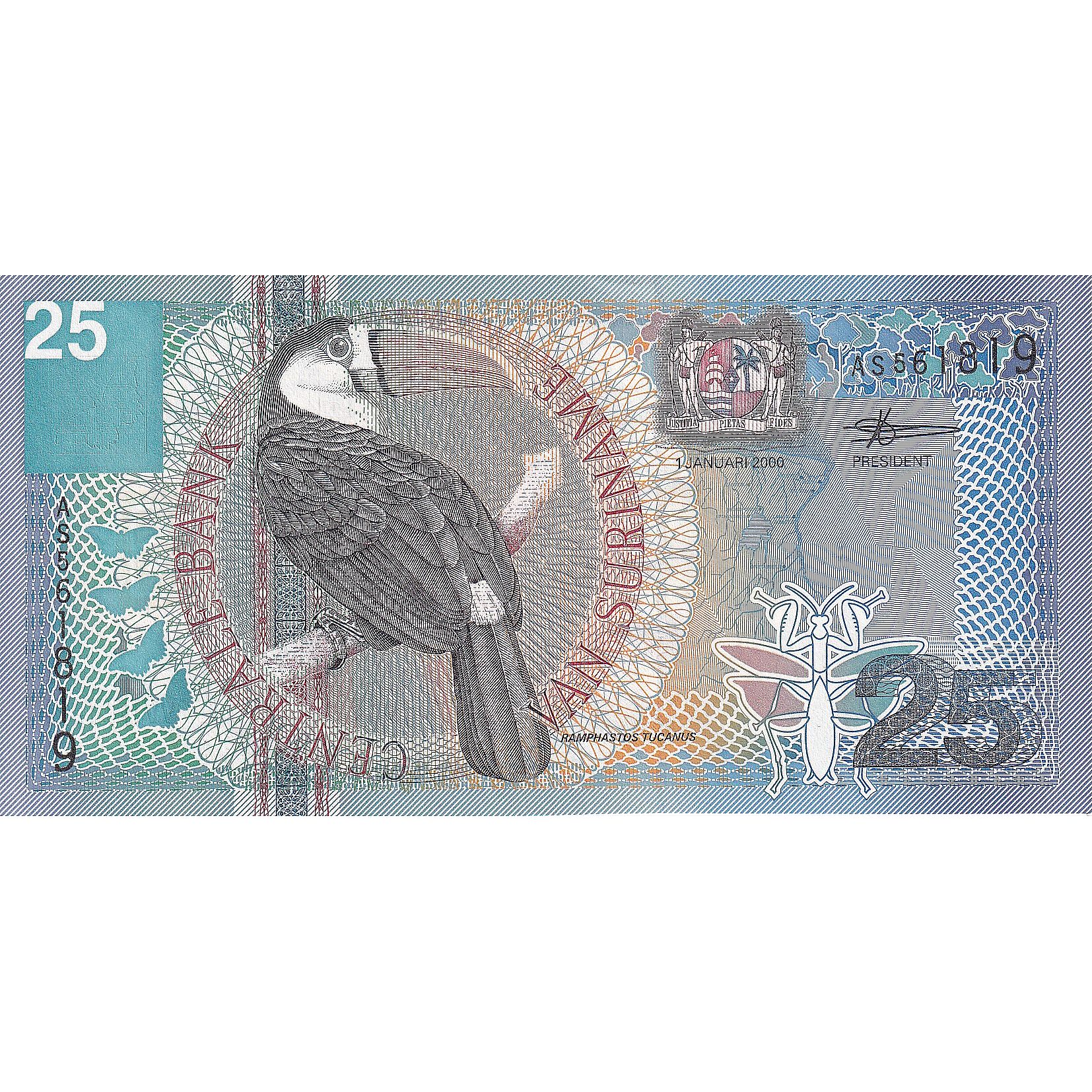 Surinam, 25 Gulden, 2000, 2000-01-01, KM:148, UNC