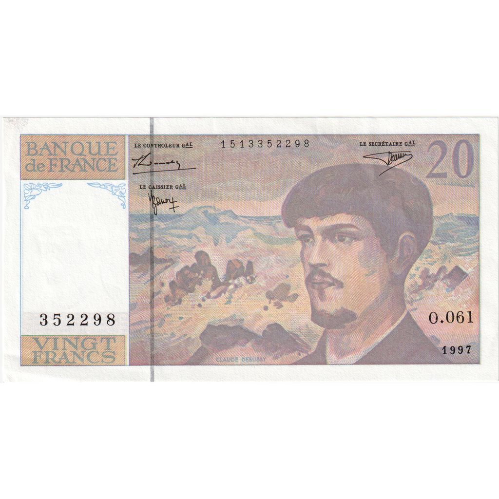 France, 20 Francs, Debussy, O.061, AU(55-58)