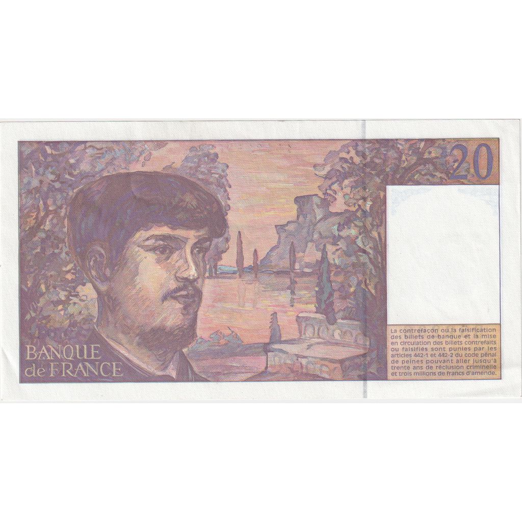 France, 20 Francs, Debussy, O.061, AU(55-58)
