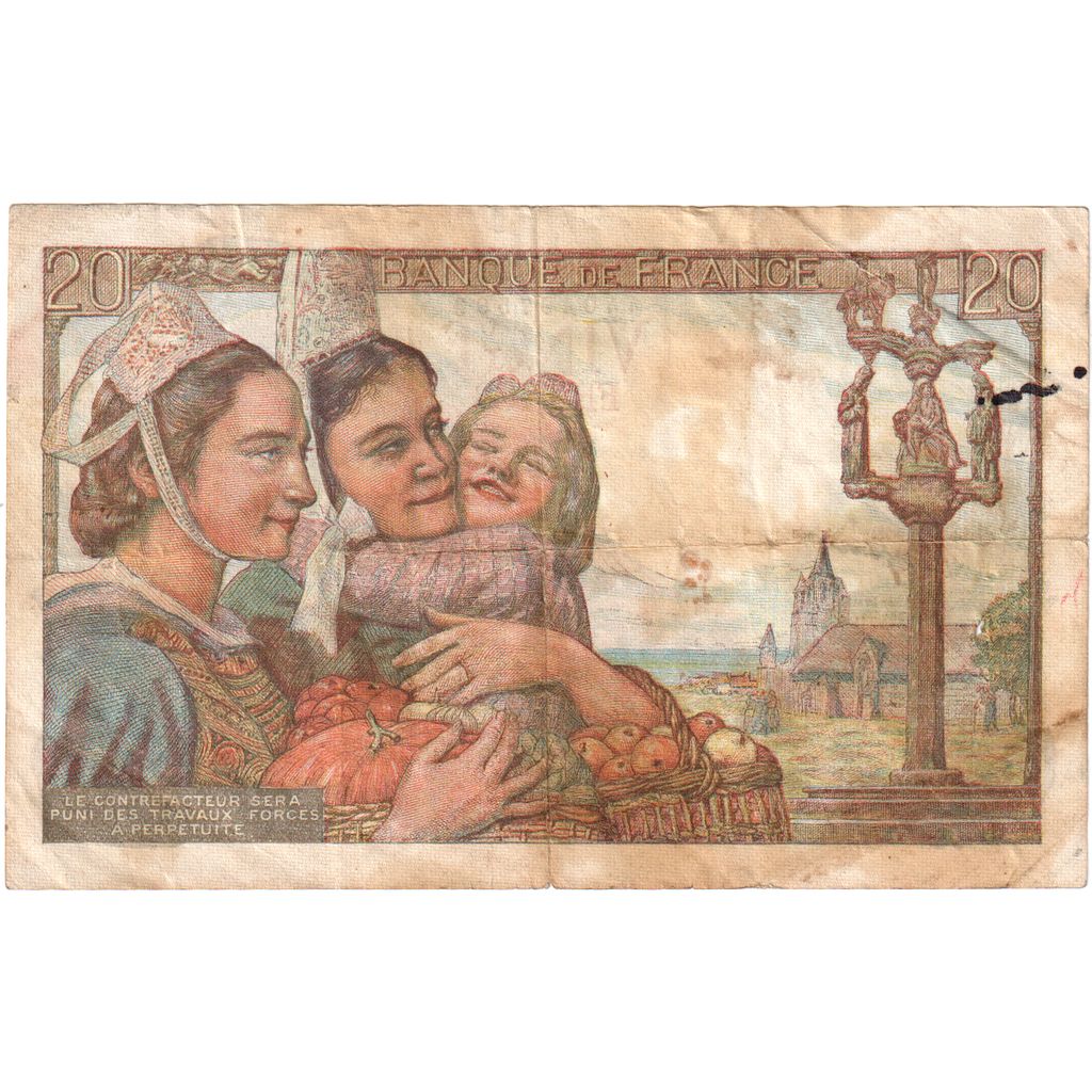 France, 20 Francs, Pêcheur, 1948-01-29, E.177, VF(20-25)