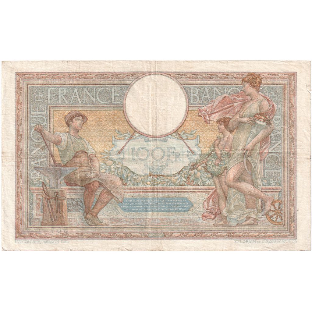 France, 100 Francs, Luc Olivier Merson, 1938-12-01, Q.62600, EF(40-45)
