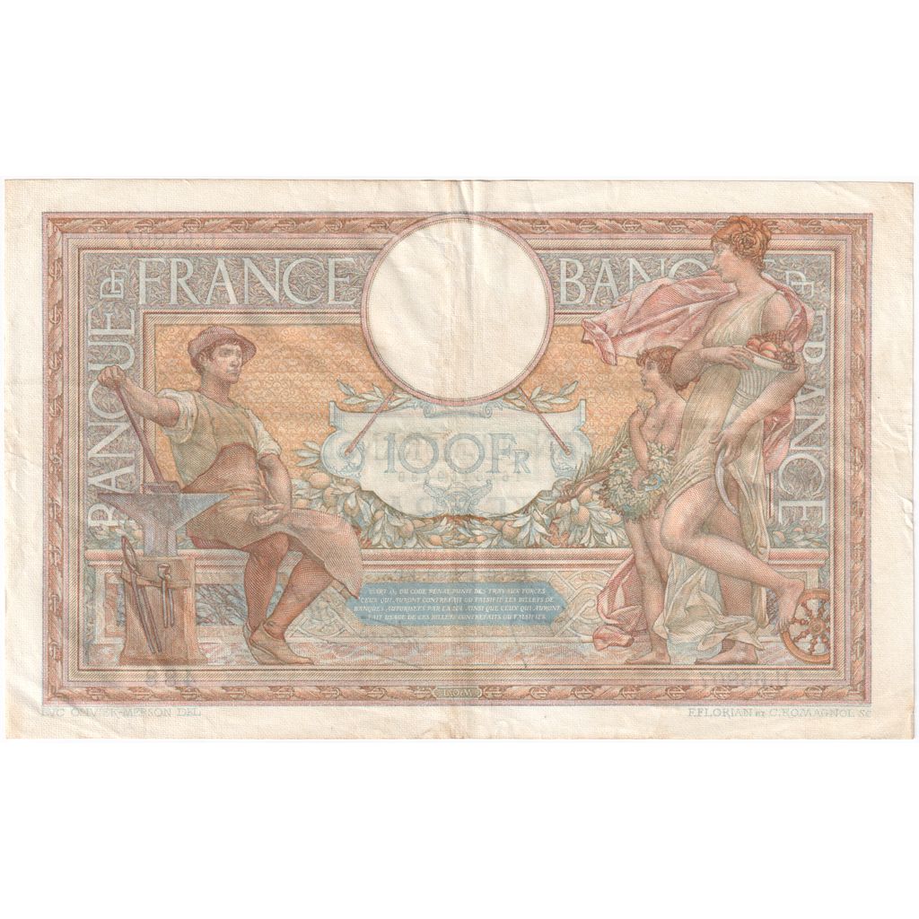 France, 100 Francs, Luc Olivier Merson, 1939-04-06, U.65807, EF(40-45)