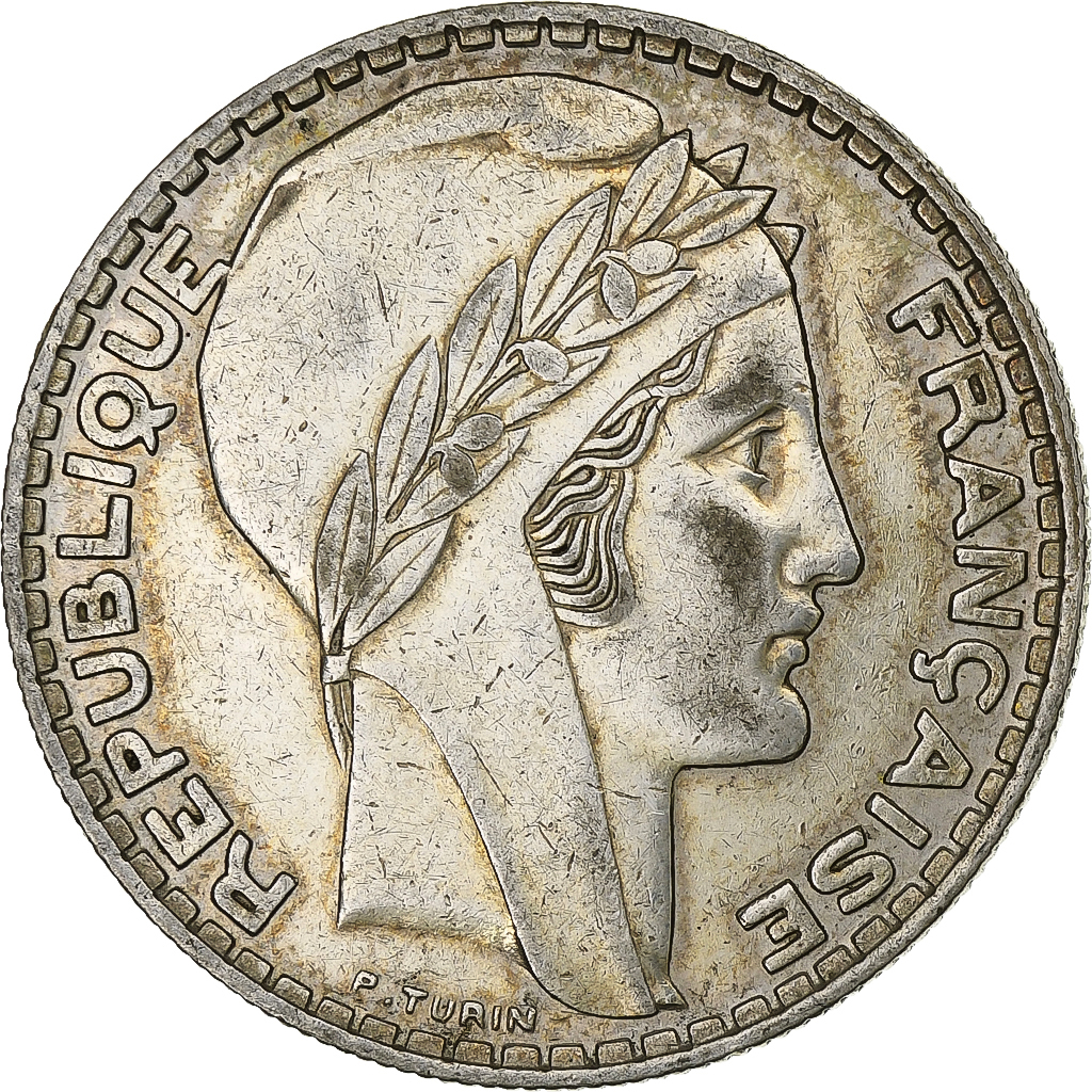 France, 20 Francs, Turin, 1934, Paris, Silver, , Gadoury:852, KM:879