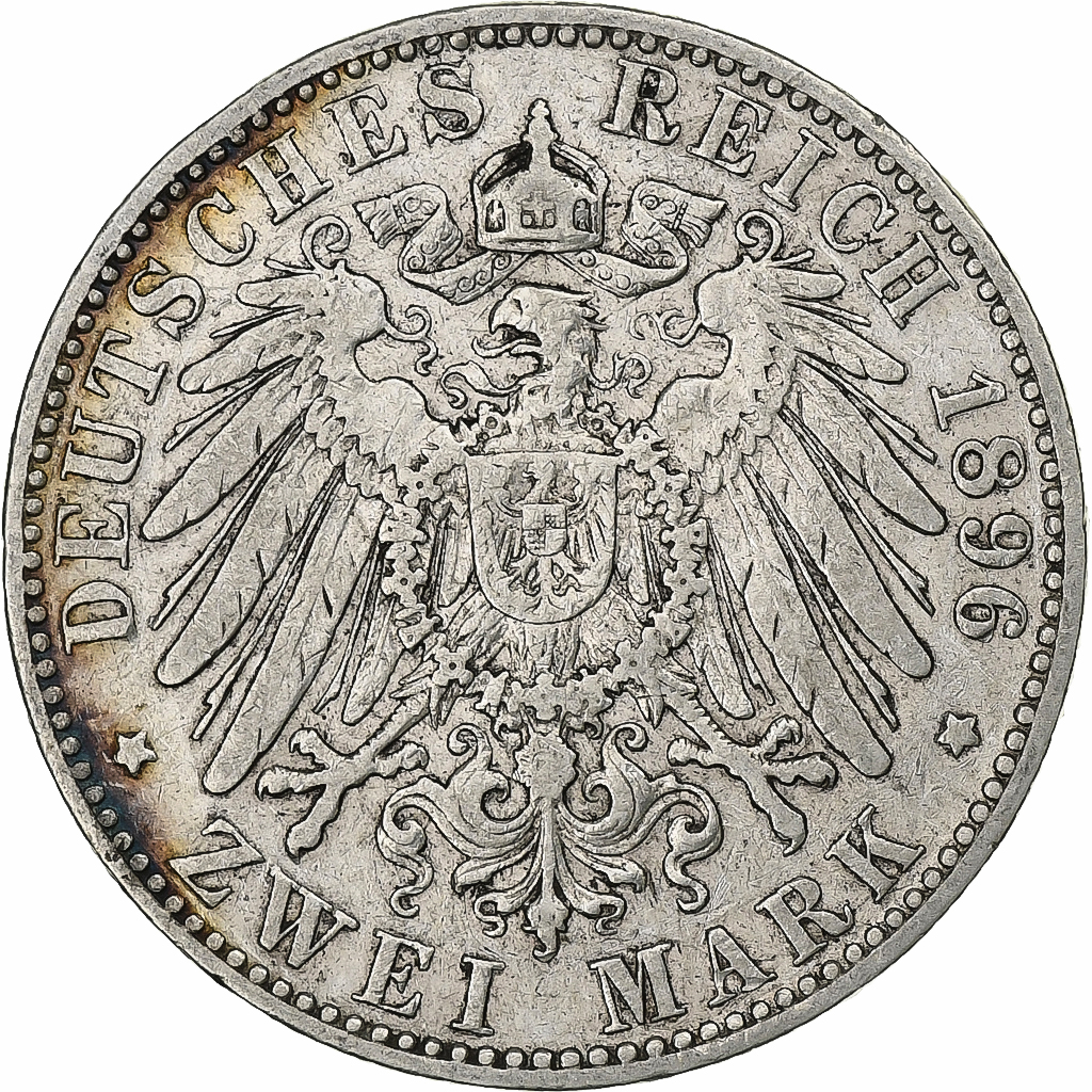 German States, PRUSSIA, Wilhelm II, 2 Mark, 1896, Berlin, Silver, 
