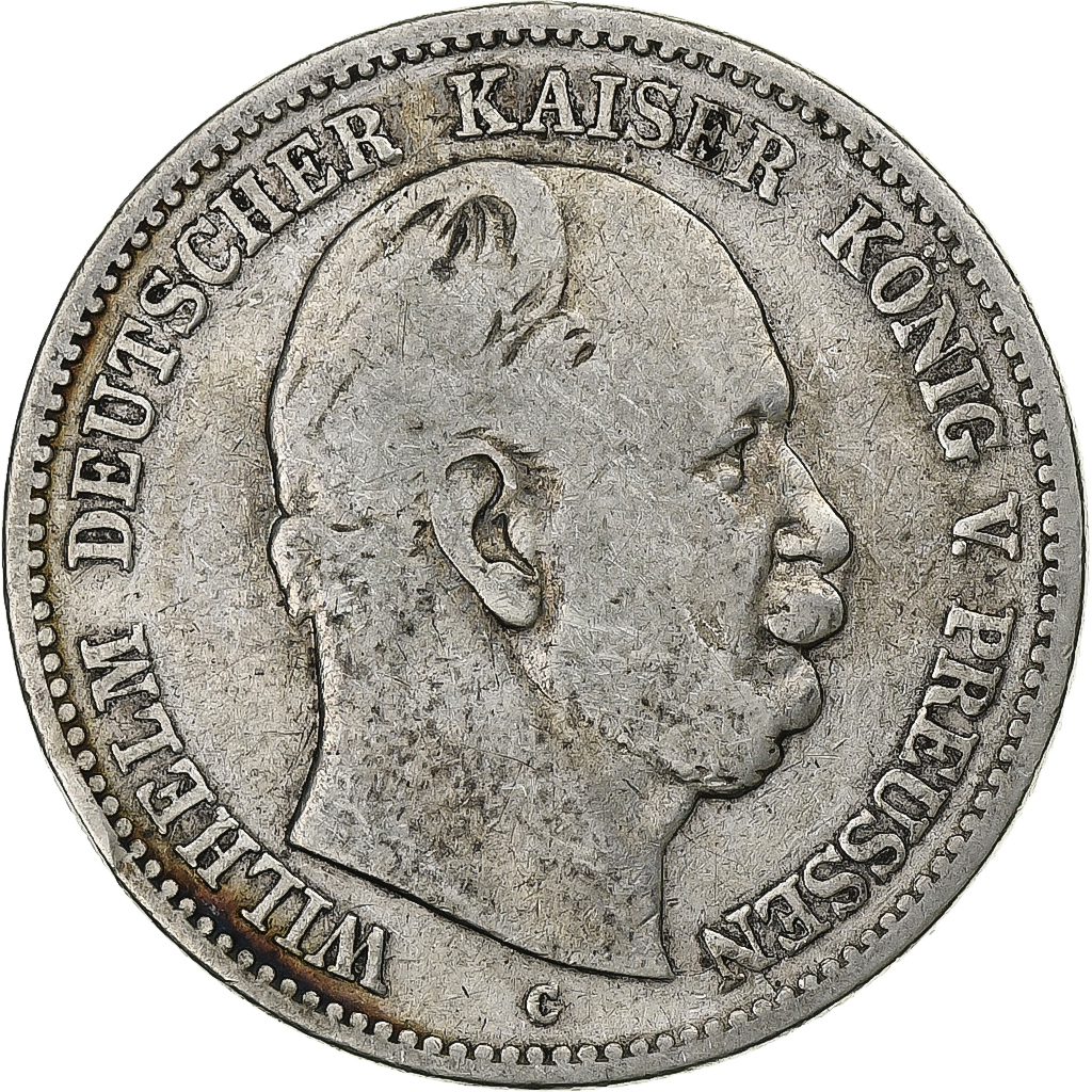 German States, PRUSSIA, Wilhelm I, 2 Mark, 1876, Cleves, Silver, 