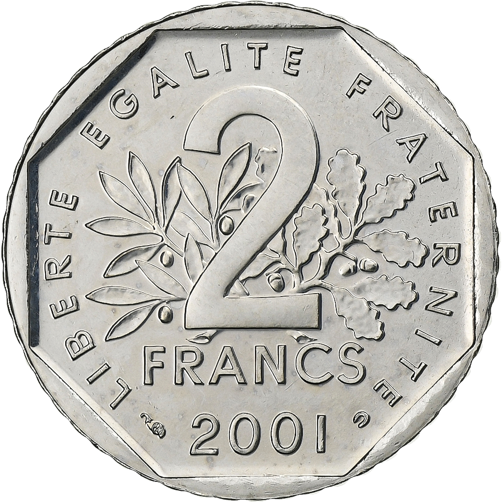 France, 2 Francs, Semeuse, 2001, Nickel, , Gadoury:547, KM:942.2