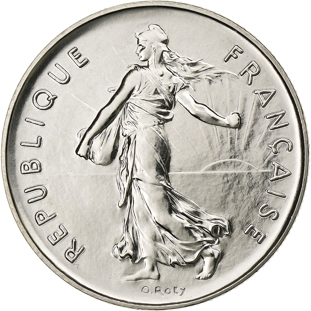 France, 5 Francs, Semeuse, 1982, Paris, Nickel Clad Copper-Nickel, 