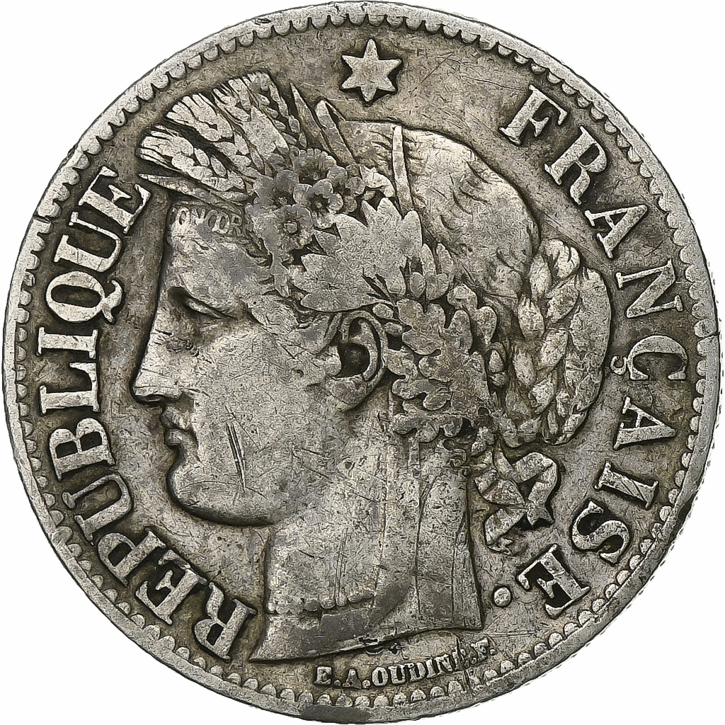France, 2 Francs, Cérès, 1871, Paris, Silver, , Gadoury:530, KM:817.1