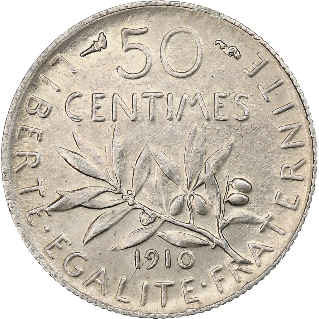 France, 50 Centimes, Semeuse, 1910, Paris, Silver, , Gadoury:420