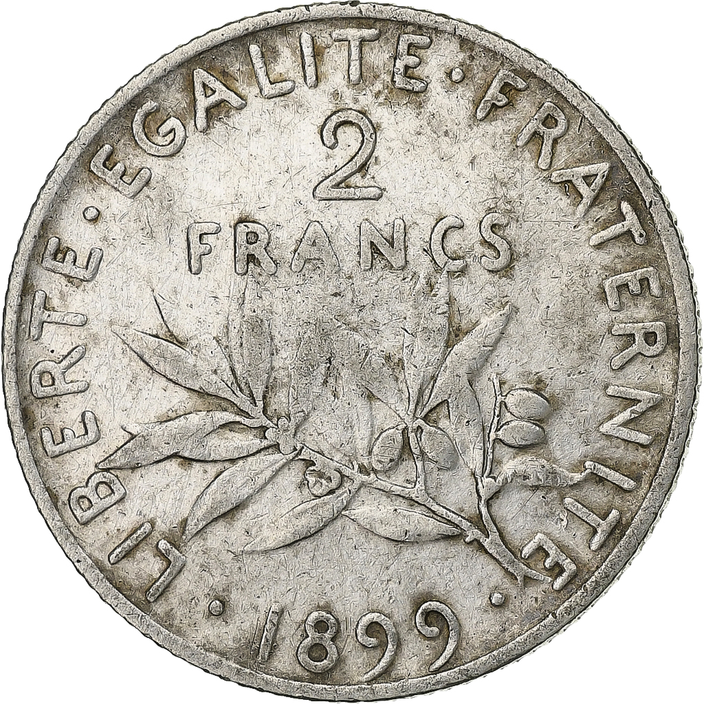 France, 2 Francs, Semeuse, 1899, Paris, Silver, , Gadoury:532, KM:845.1