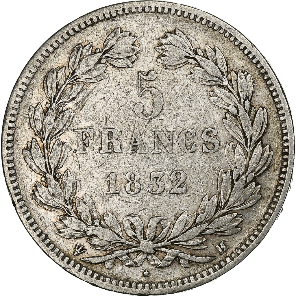 France, Louis-Philippe I, 5 Francs, 1832, La Rochelle, Silver, 