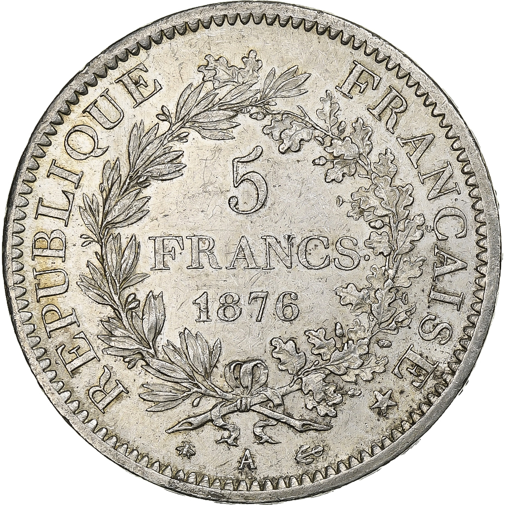 France, 5 Francs, Hercule, 1876, Paris, Silver, , Gadoury:745a
