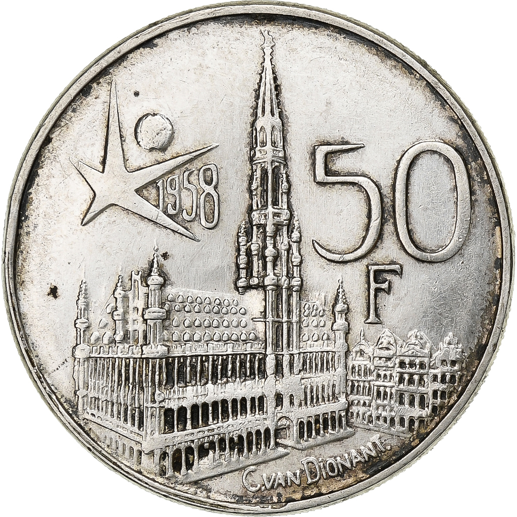 Belgium, Baudouin I, 50 Francs, 50 Frank, 1958, Silver, , KM:150.1