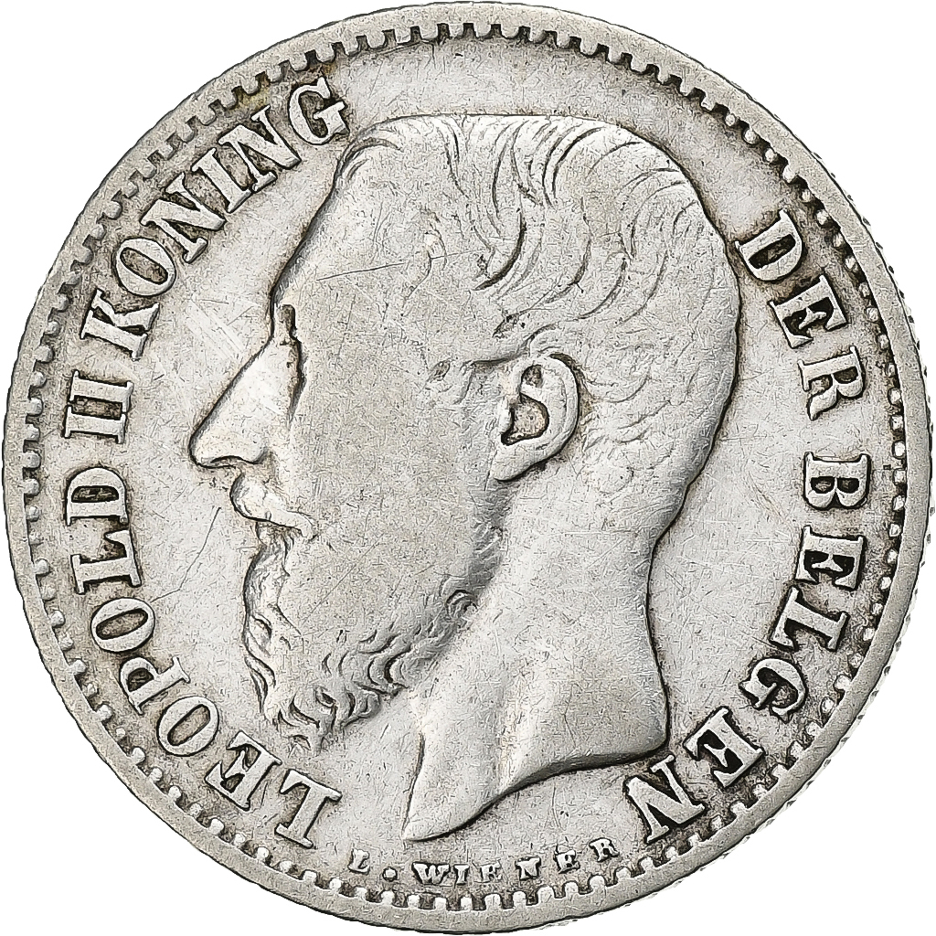 Belgium, Leopold II, Franc, 1887, Silver, , KM:29.1