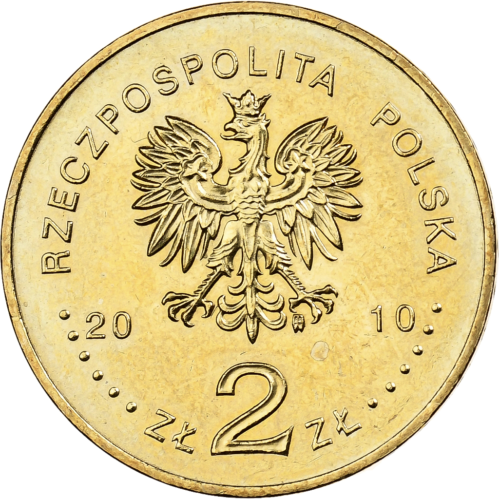 Poland, 2 Zlote, 2010, Warsaw, Brass, , KM:760