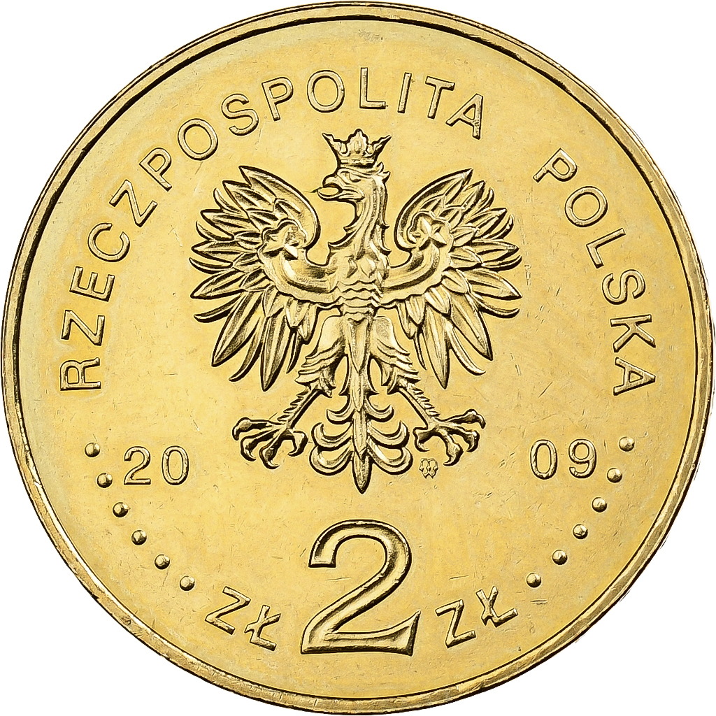 197792] Poland, 2 Zlote, 2009, Warsaw, Brass, AU, KM:684 | eBay