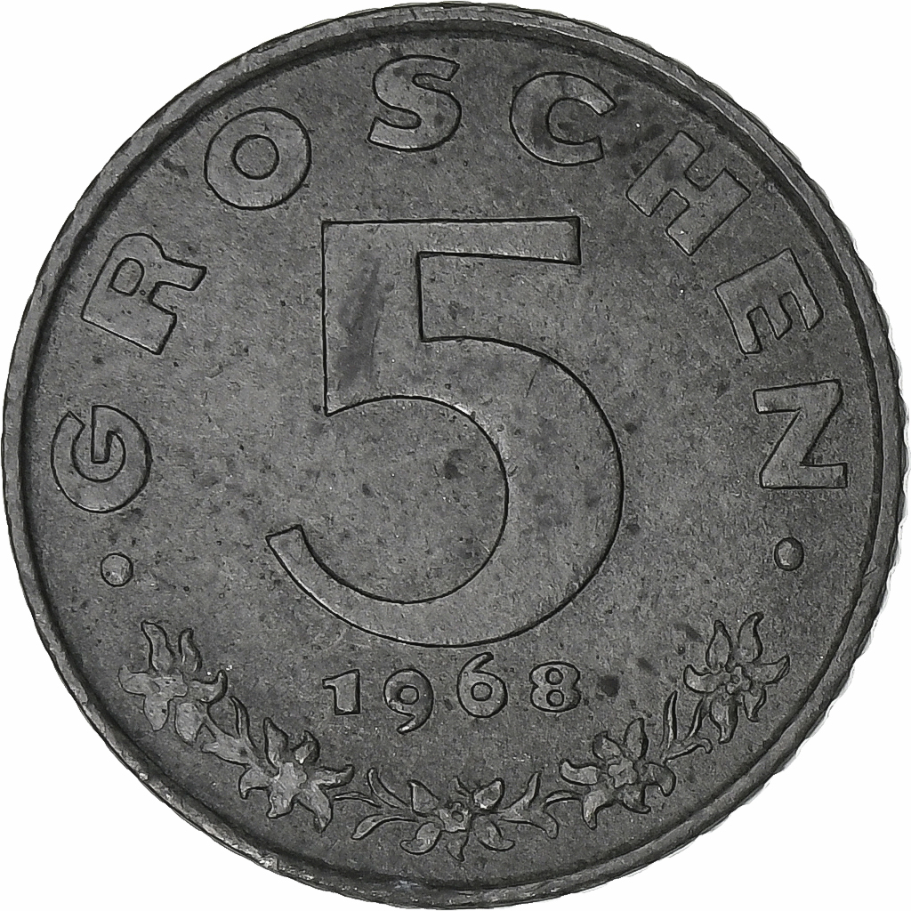 Austria, 5 Groschen, 1968, Zinc, , KM:2875