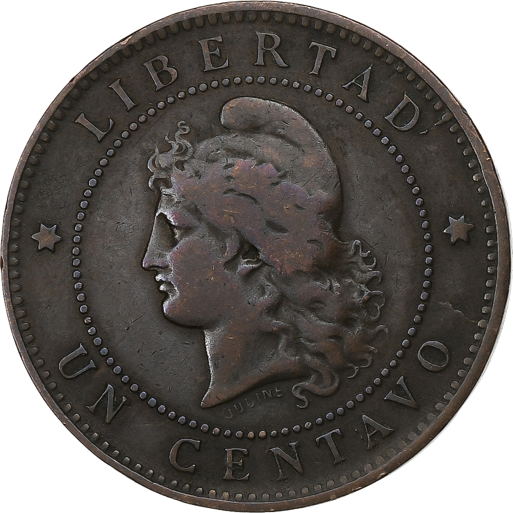 Argentina, Centavo, 1895, Bronze, , KM:32