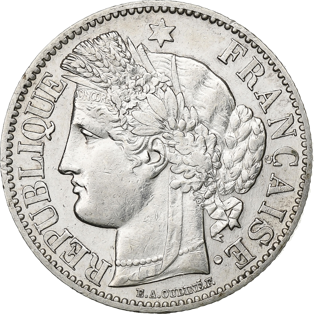 France, 2 Francs, Cérès, 1871, Paris, Silver, , Gadoury:530, KM:817.1