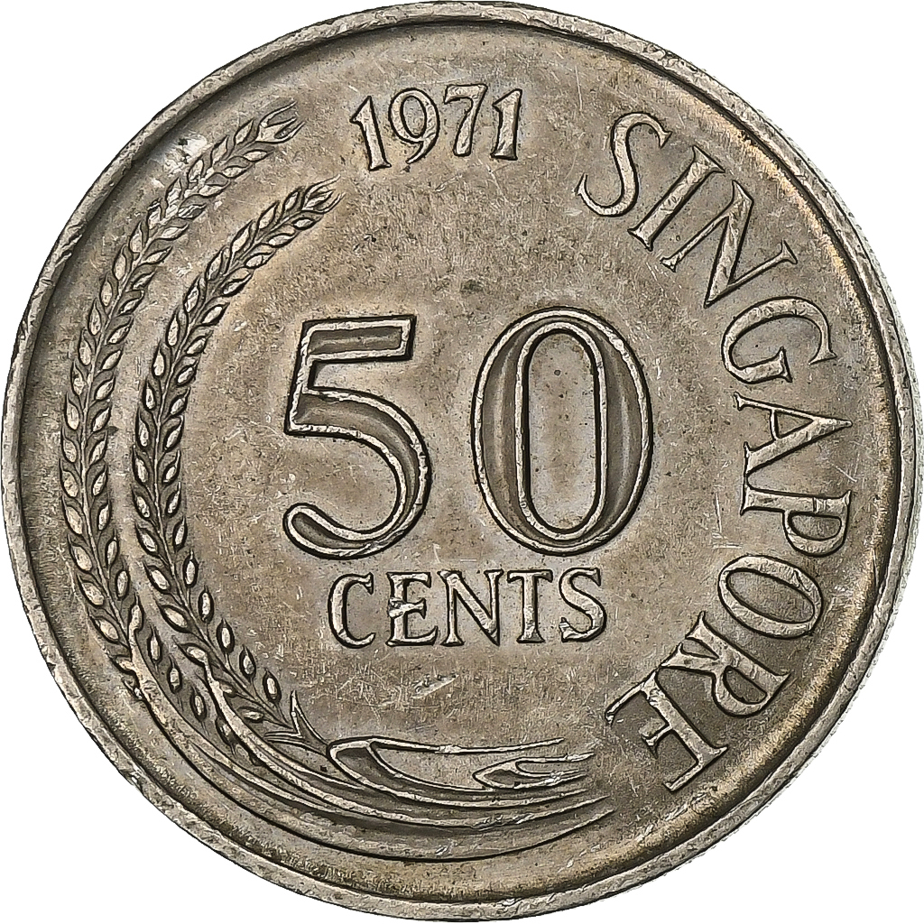 198118] Singapore, 50 Cents, 1971, Singapore Mint, Copper-nickel