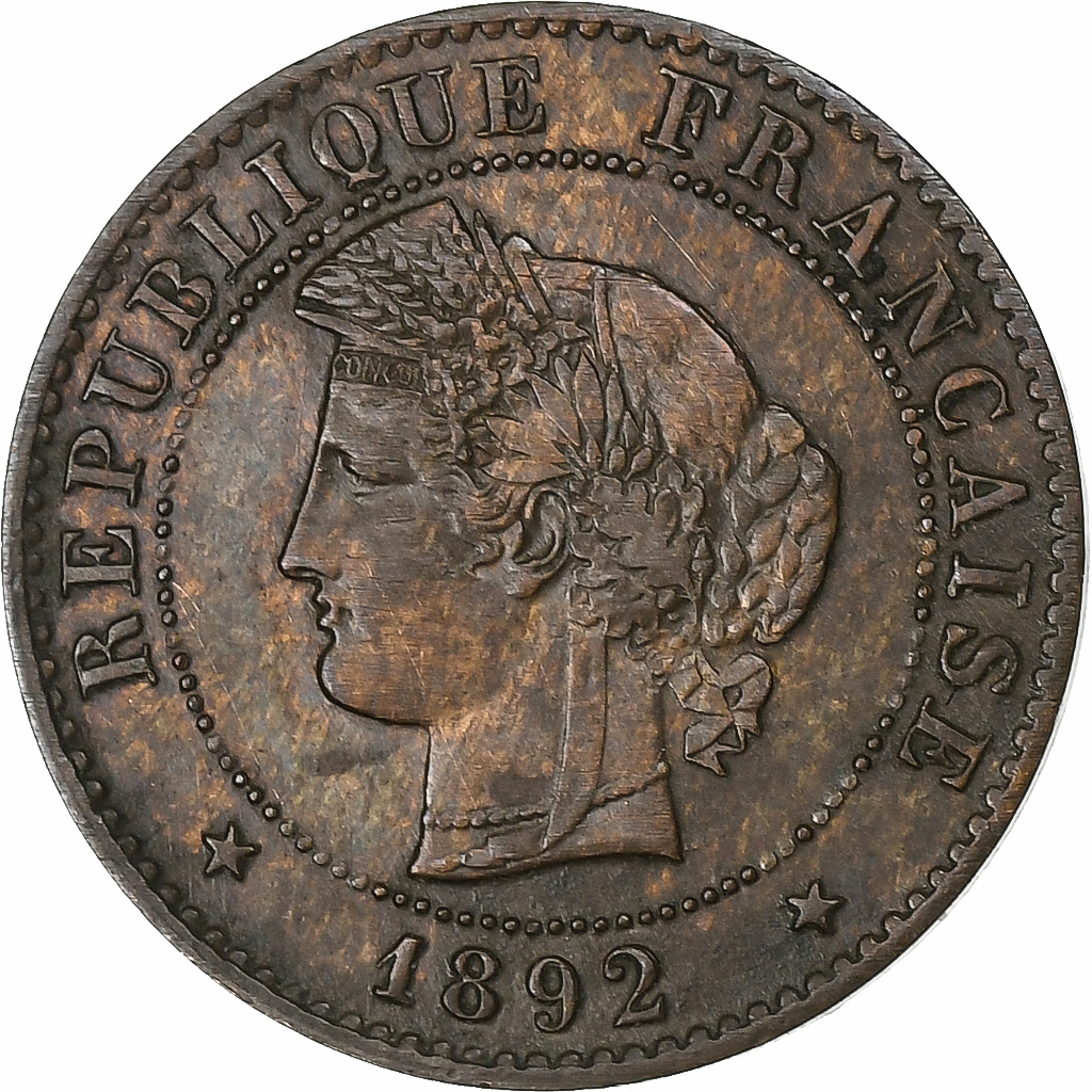 France, Centime, Cérès, 1892, Paris, Bronze, , Gadoury:88, KM:826.1
