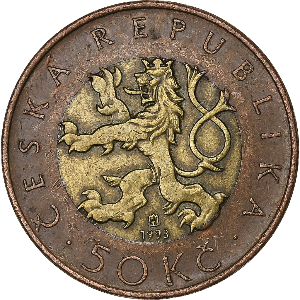 Czech Republic, 50 Korun, 1993, Bi-Metallic, , KM:1