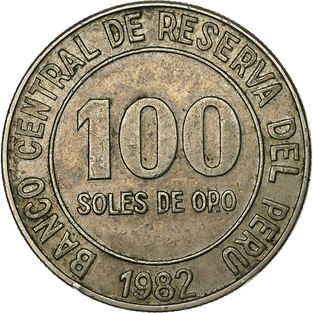 Peru, 100 Soles, 1982, Lima, Copper-nickel, , KM:283