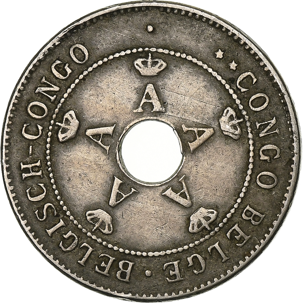 Belgisch Congo, Albert I, 10 Centimes, 1910, Heaton, Cupro-nikkel, ZF, KM:18