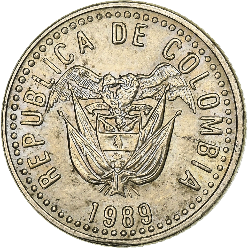 Colombia, 10 Pesos, 1989, Zinc Copper Nickel, , KM:281.1