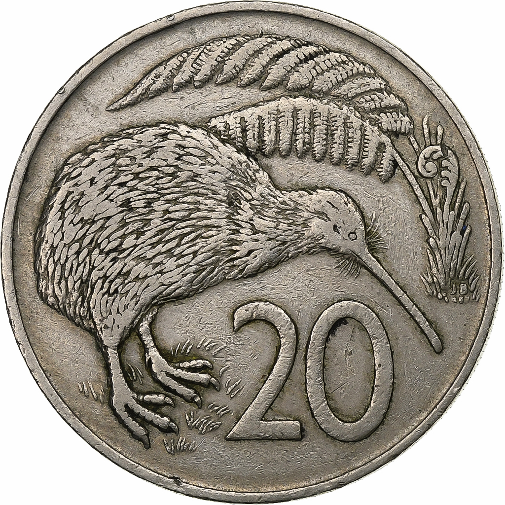 New Zealand, Elizabeth II, 20 Cents, 1967, Copper-nickel, , KM:36.1