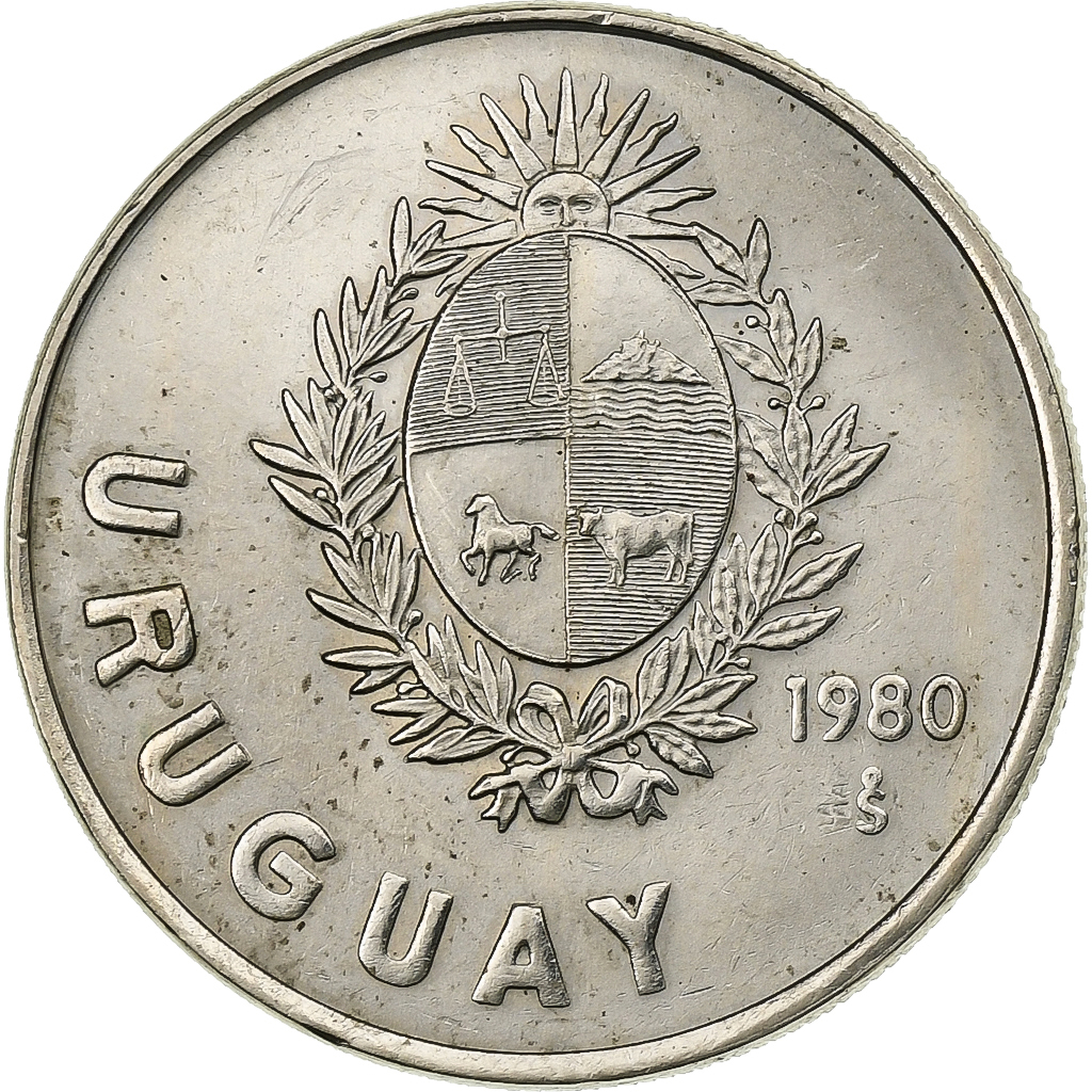 Uruguay, Nuevo Peso, 1980, Santiago, Copper-nickel, , KM:74