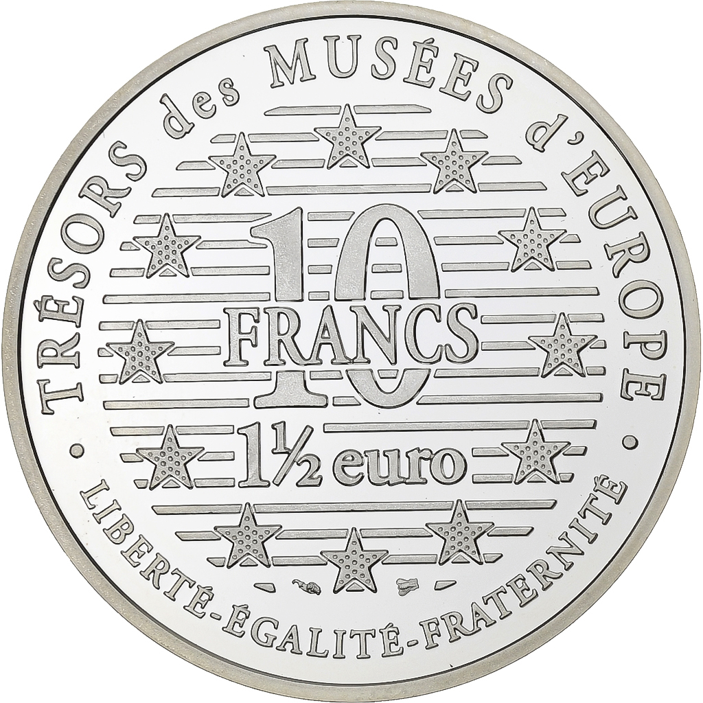 France, 10 Francs-1.5 Euro, Albrecht Dürer, 1997, Paris, Silver,
