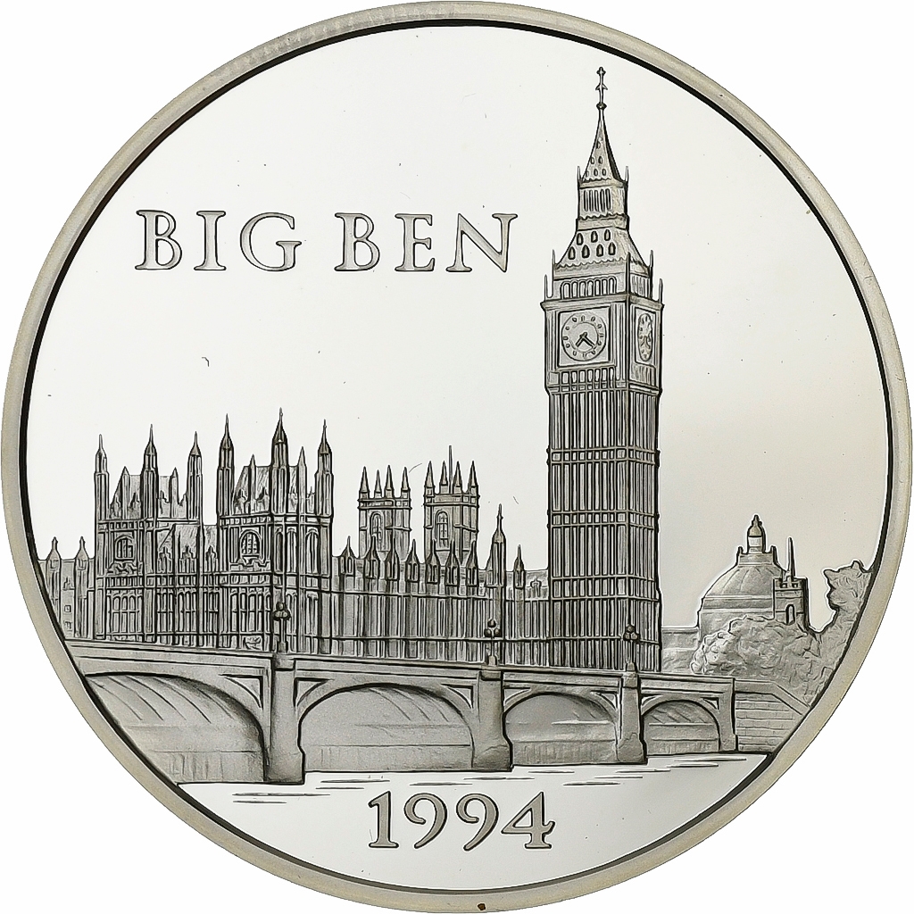 France, 100 Francs-15 Ecus, Monnaie de Paris, Big Ben, 1994, Paris, Silver