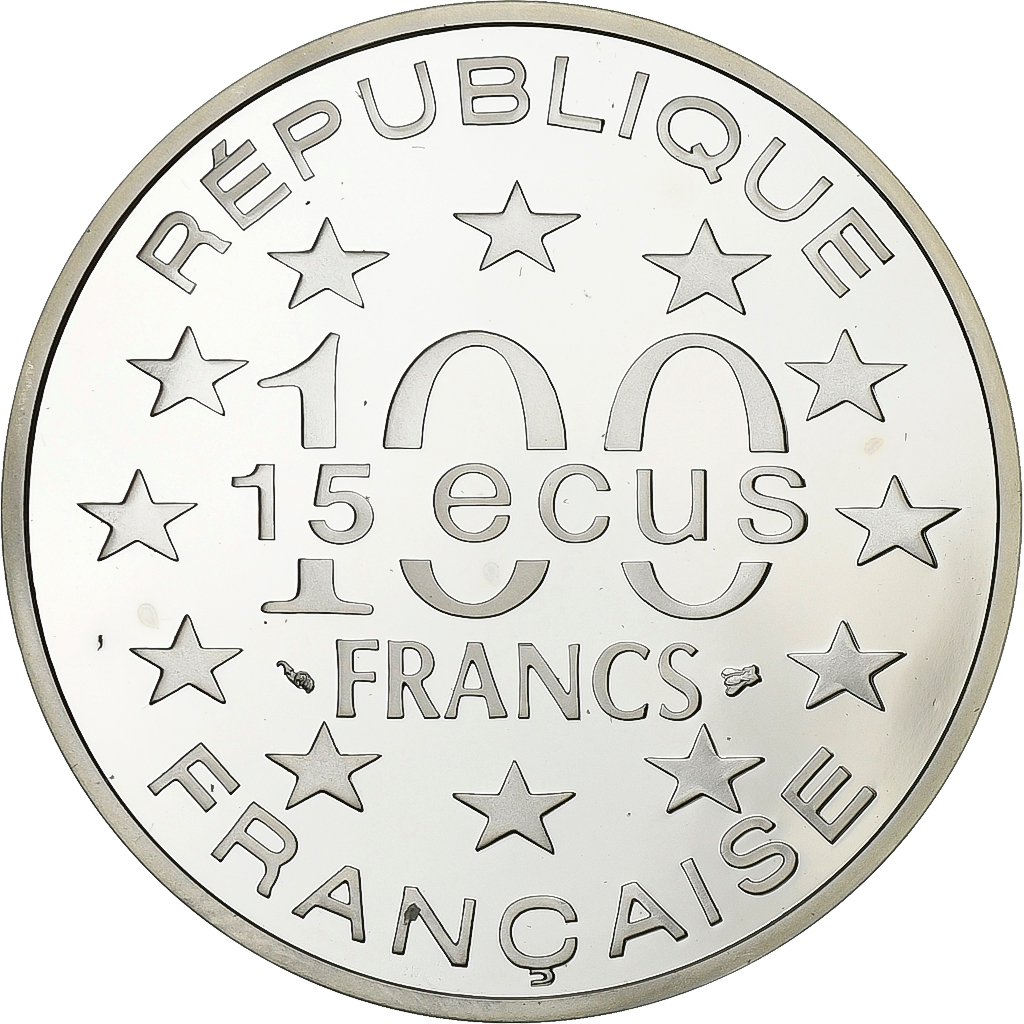 France, 100 Francs-15 Ecus, Monnaie de Paris, Big Ben, 1994, Paris, Silver
