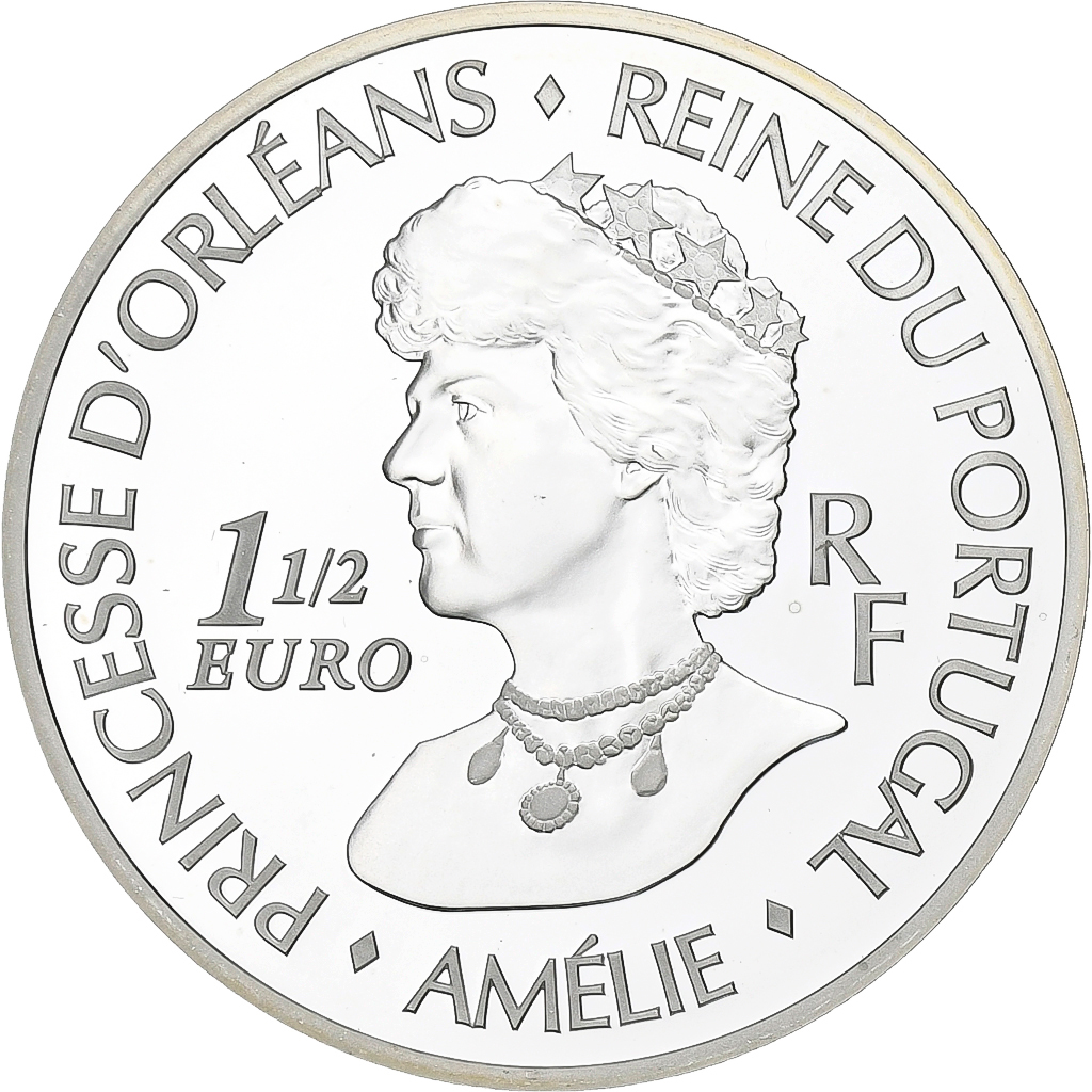 France, 1-1/2 Euro, Princesse Amélie Reine du Portugal, 2006, Paris, Silver