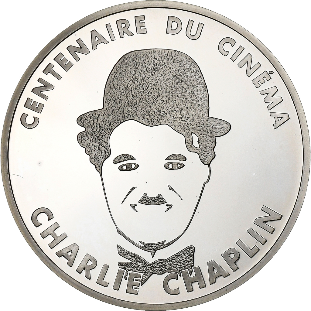 France, 100 Francs, Charlie Chaplin, 1995, Paris, Silver, MS, KM:1076