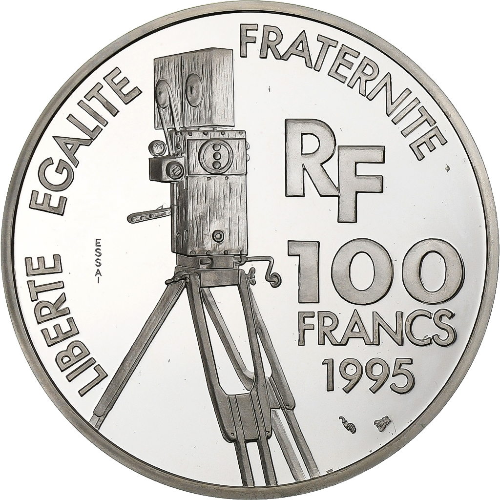 France, 100 Francs, Charlie Chaplin, 1995, Paris, Silver, MS, KM:1076