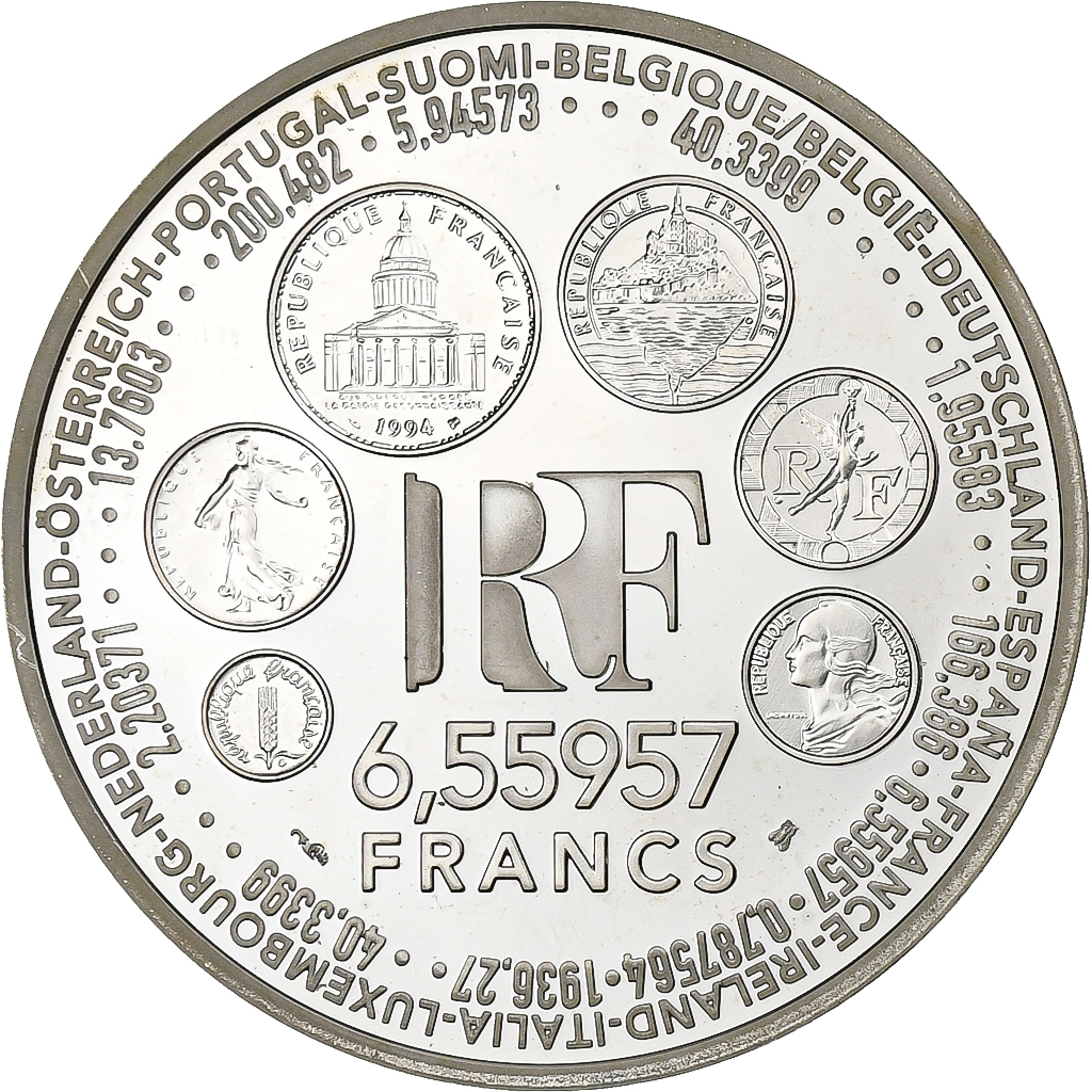 France, 6.55957 Francs, Europa, 1999, Paris, Silver, , KM:1255