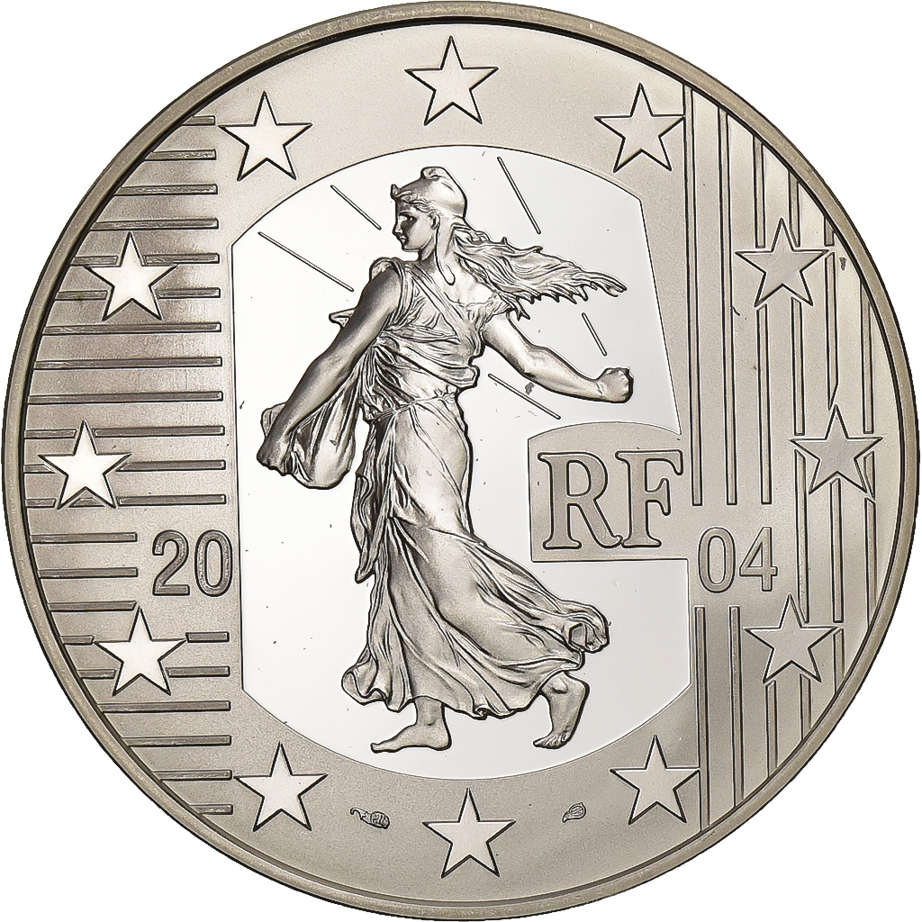 France, 1-1/2 Euro, Monnaie de Paris, La Semeuse, 2004, Paris, Silver, 