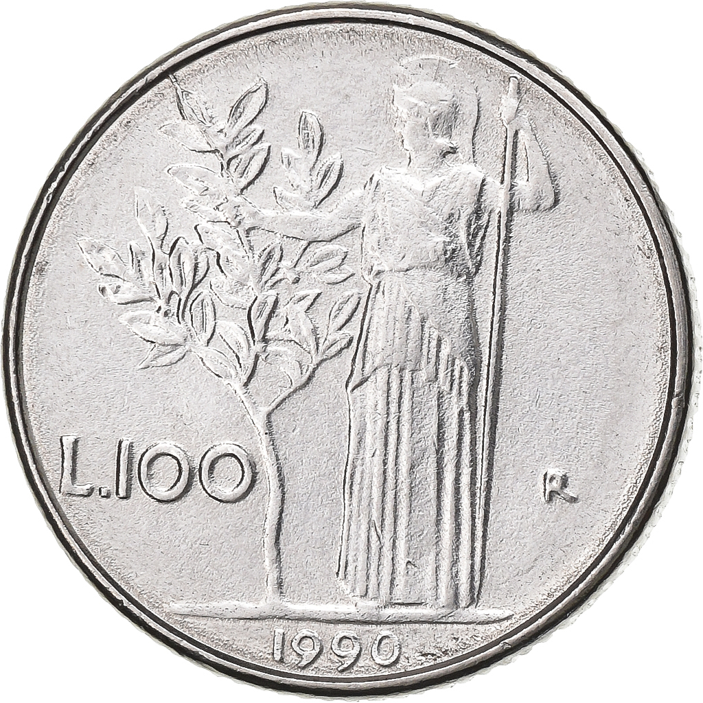Italy, 100 Lire, 1990, Rome, Stainless Steel, AU, KM:96.2