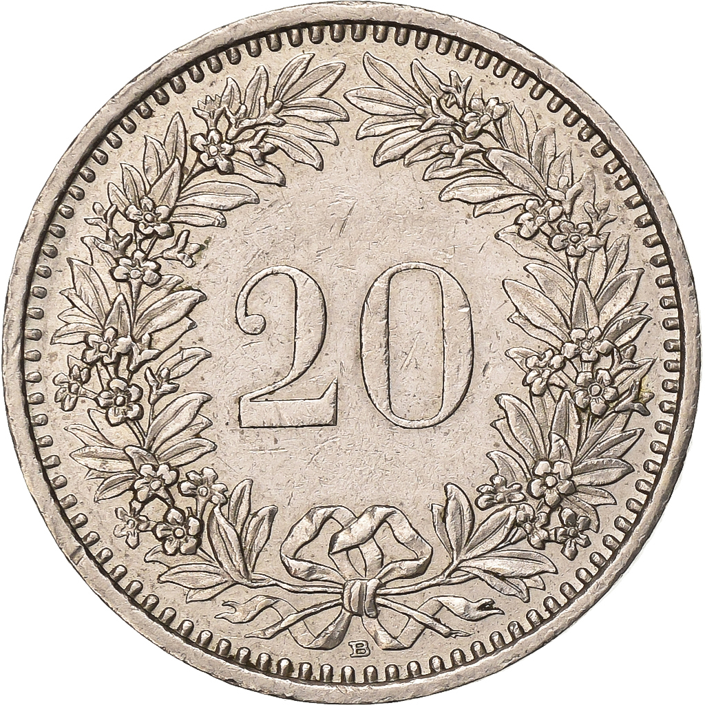 Switzerland, 20 Rappen, 1994, Bern, Copper-nickel, , KM:29a