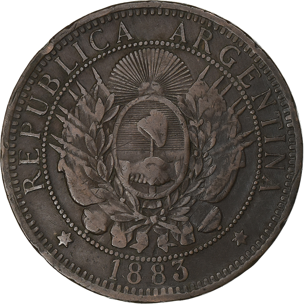Argentina, 2 Centavos, 1883, Bronze, , KM:33