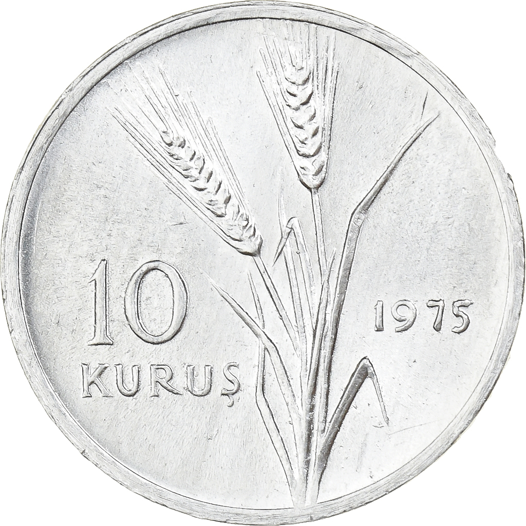 Turkey, 10 Kurus, 1975, Istanbul, Aluminum, , KM:891a