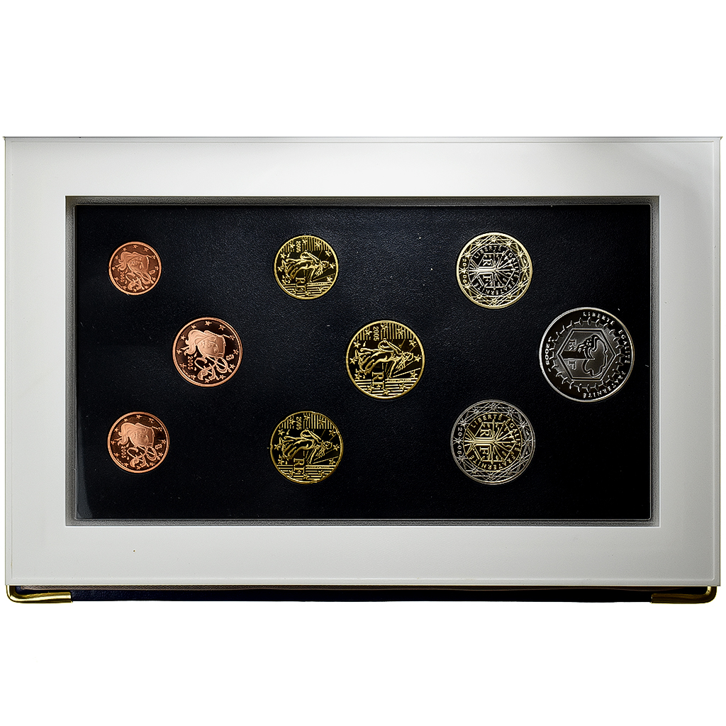 Frankreich, Coffret 1c. à 5€, BE, 2005, Monnaie de Paris, STGL