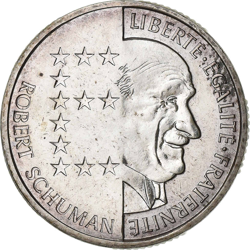 France, 10 Francs, Robert Schuman, 1986, Paris, BU, Silver, , KM:958a