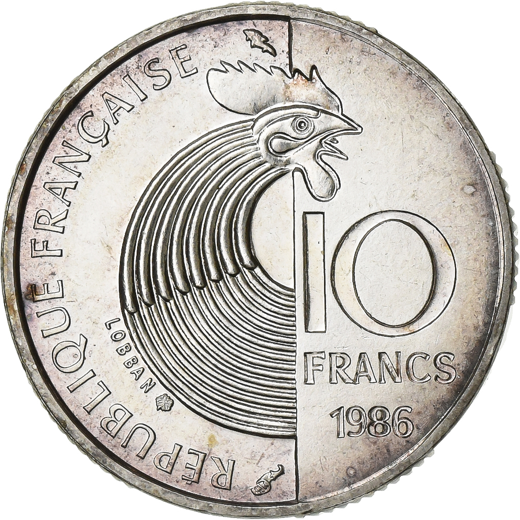 France, 10 Francs, Robert Schuman, 1986, Paris, BU, Silver, , KM:958a